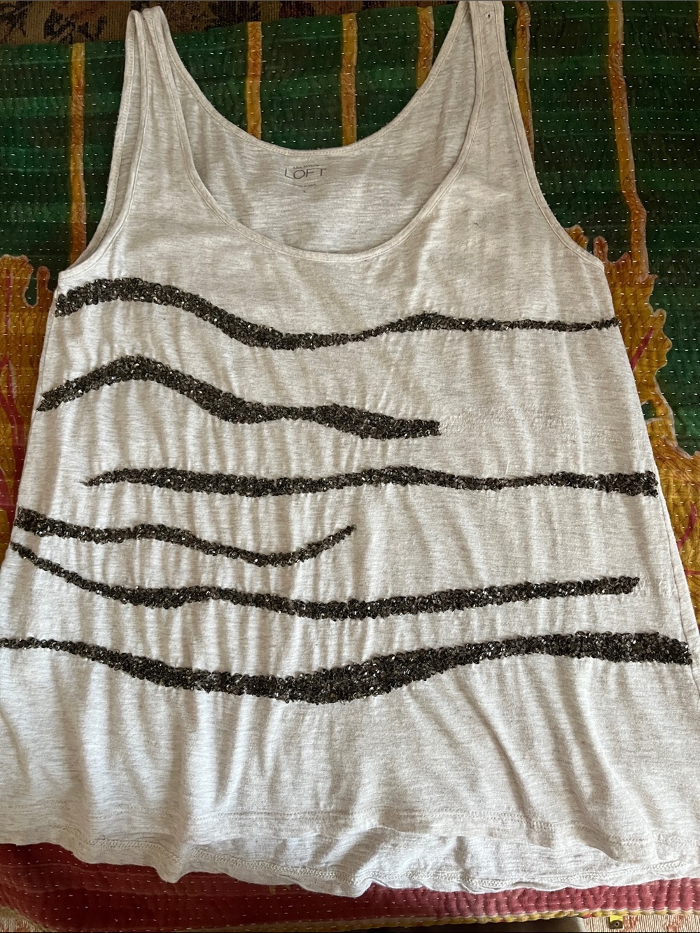 Loft 100% cotton embellished tank S